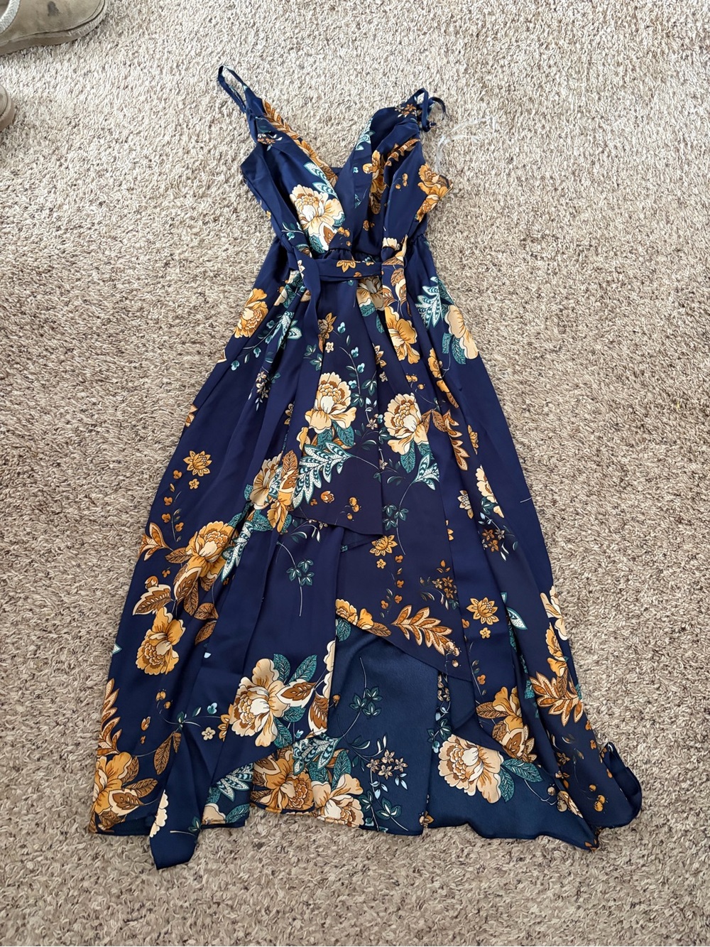Hello Molly Navy Floral High-Low Maxi Dress